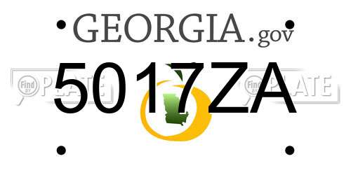 5017ZA Georgia License Plate