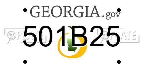 501B25 Georgia License Plate