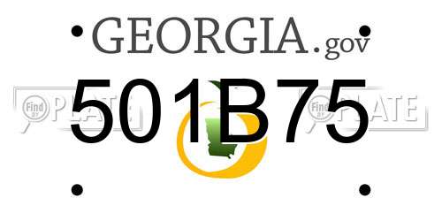 501B75 Georgia License Plate
