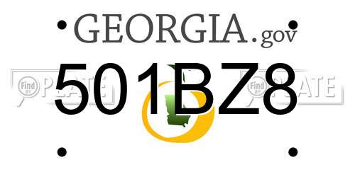 501BZ8 Georgia License Plate