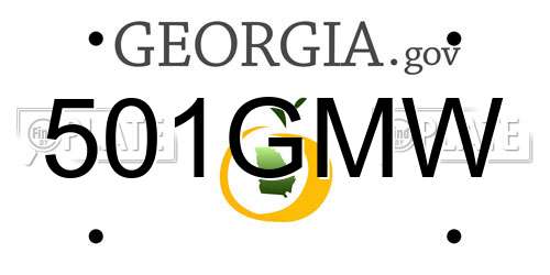 501GMW Georgia License Plate