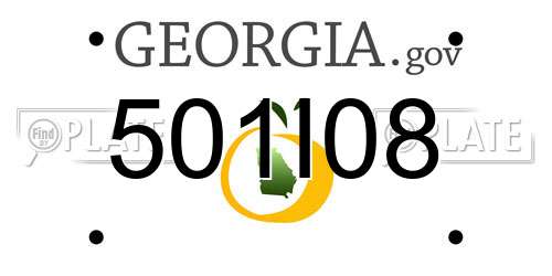 501I08 Georgia License Plate