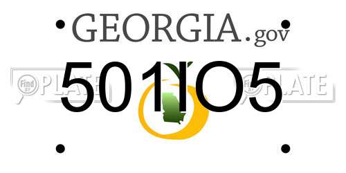 501IO5 Georgia License Plate
