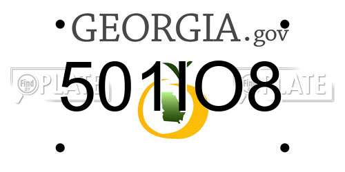 501IO8 Georgia License Plate