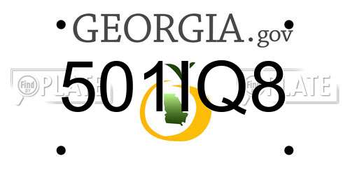 501IQ8 Georgia License Plate
