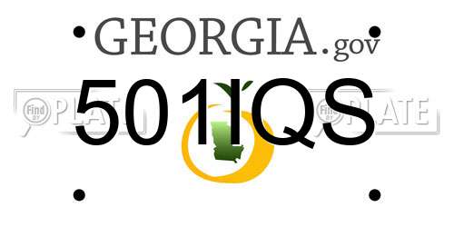 501IQS Georgia License Plate
