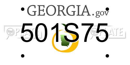 501S75 Georgia License Plate