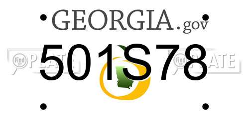 501S78 Georgia License Plate