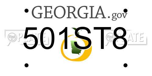 501ST8 Georgia License Plate