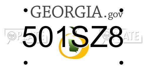 501SZ8 Georgia License Plate