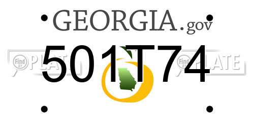 501T74 Georgia License Plate