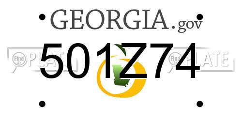 501Z74 Georgia License Plate
