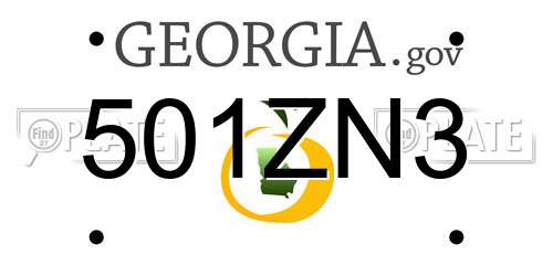 501ZN3 Georgia License Plate