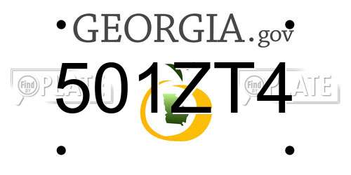 501ZT4 Georgia License Plate