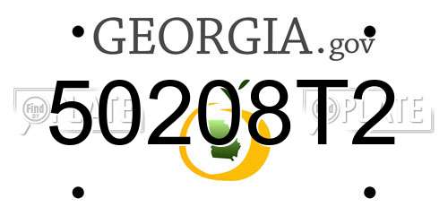 50208T2 Georgia License Plate