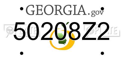 50208Z2 Georgia License Plate