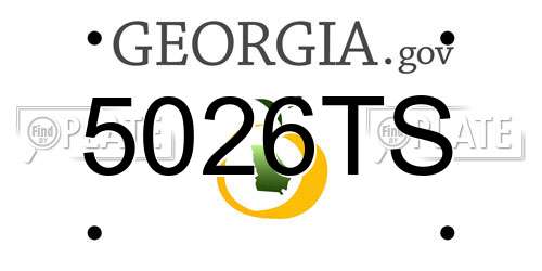 5026TS Georgia License Plate