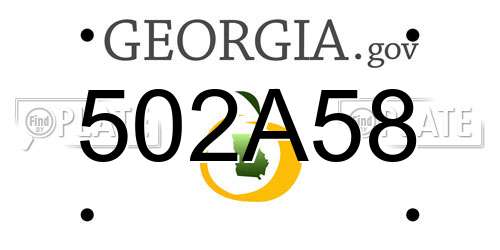 502A58 Georgia License Plate