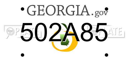 502A85 Georgia License Plate