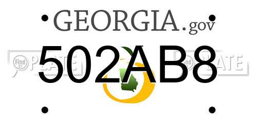 502AB8 Georgia License Plate