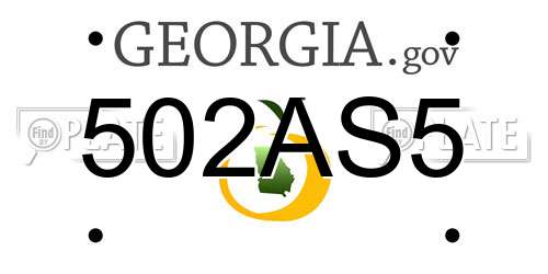 502AS5 Georgia License Plate