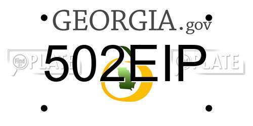 502EIP Georgia License Plate