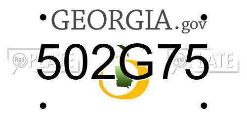 502G75 Georgia License Plate
