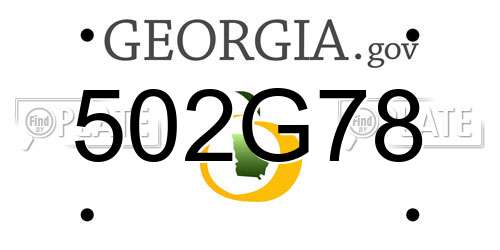 502G78 Georgia License Plate