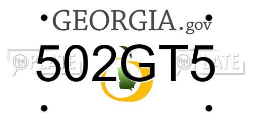 502GT5 Georgia License Plate