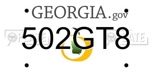 502GT8 Georgia License Plate