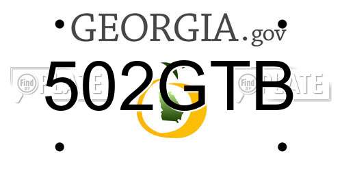 502GTB Georgia License Plate