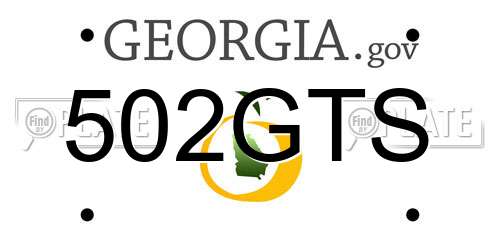 502GTS Georgia License Plate