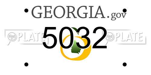 5032 Georgia License Plate