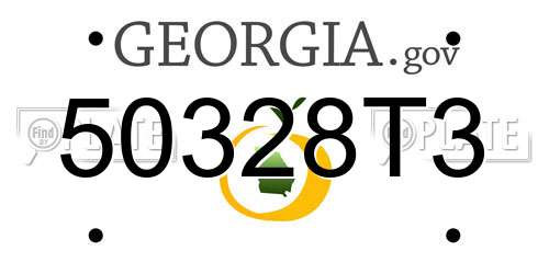 50328T3 Georgia License Plate