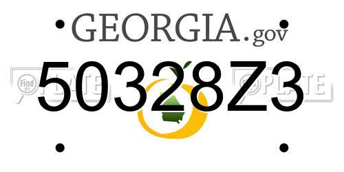 50328Z3 Georgia License Plate