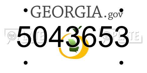 5043653 Georgia License Plate