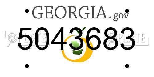 5043683 Georgia License Plate