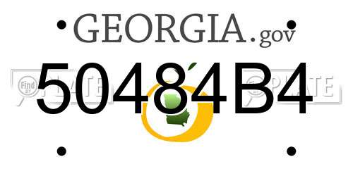 50484B4 Georgia License Plate