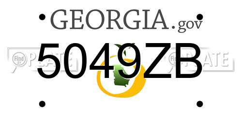 5049ZB Georgia License Plate