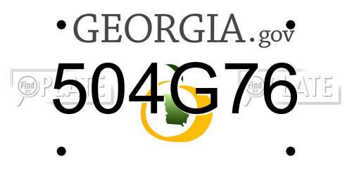 504G76 Georgia License Plate