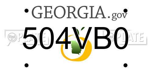 504VB0 Georgia License Plate