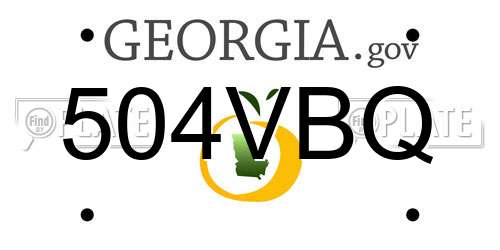 504VBQ Georgia License Plate