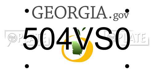 504VS0 Georgia License Plate