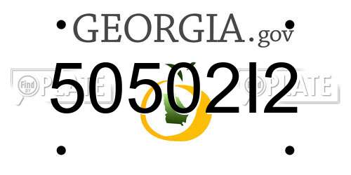 50502I2 Georgia License Plate