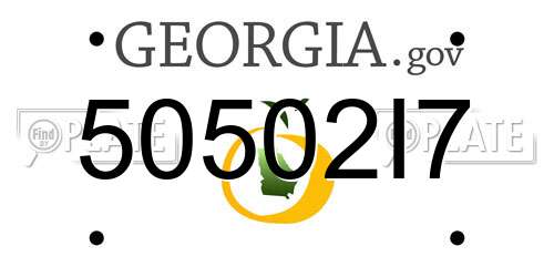 50502I7 Georgia License Plate