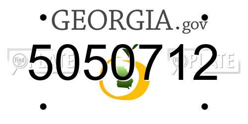 5050712 Georgia License Plate