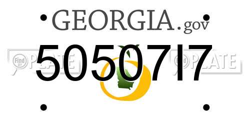 50507I7 Georgia License Plate