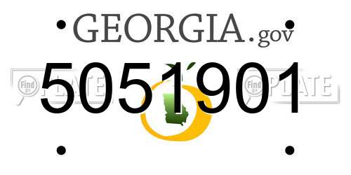 5051901 Georgia License Plate