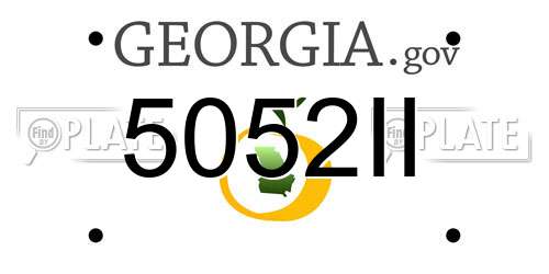 5052II Georgia License Plate