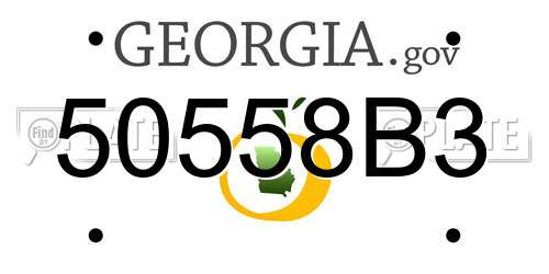 50558B3 Georgia License Plate